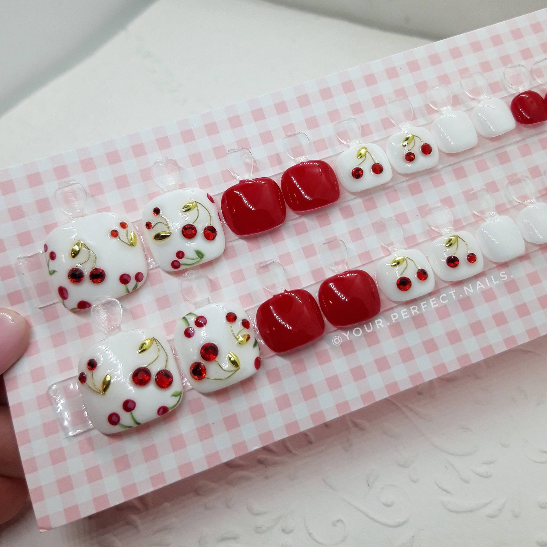 Zehennägel Aufdrücken - „Kirschen" | Pediküre Zehennägel Aufdrücken - „Kirschen" | Pediküre von Etsy - yourperfectnailss
