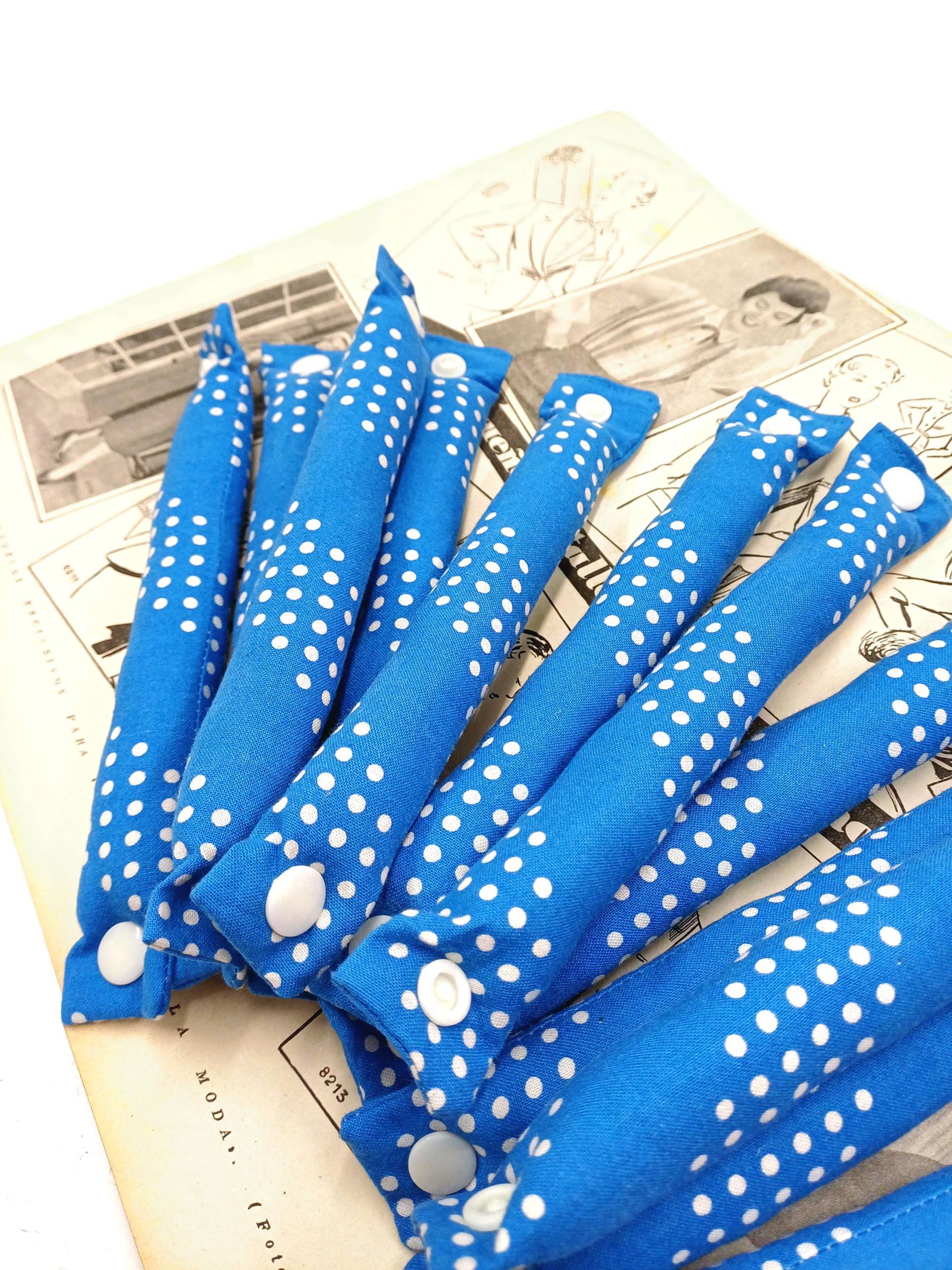 12Er Set Schlafwickler Mit Druckknopf Gepunktet Blau Weiß/Lockenwickler Ohne Hitze Für Die Nacht Haarwickler Wickler 12Er Set Schlafwickler Mit Druckknopf Gepunktet Blau Weiß/Lockenwickler Ohne Hitze Für Die Nacht Haarwickler Wickler von Etsy - zwoelftekojelinksDE