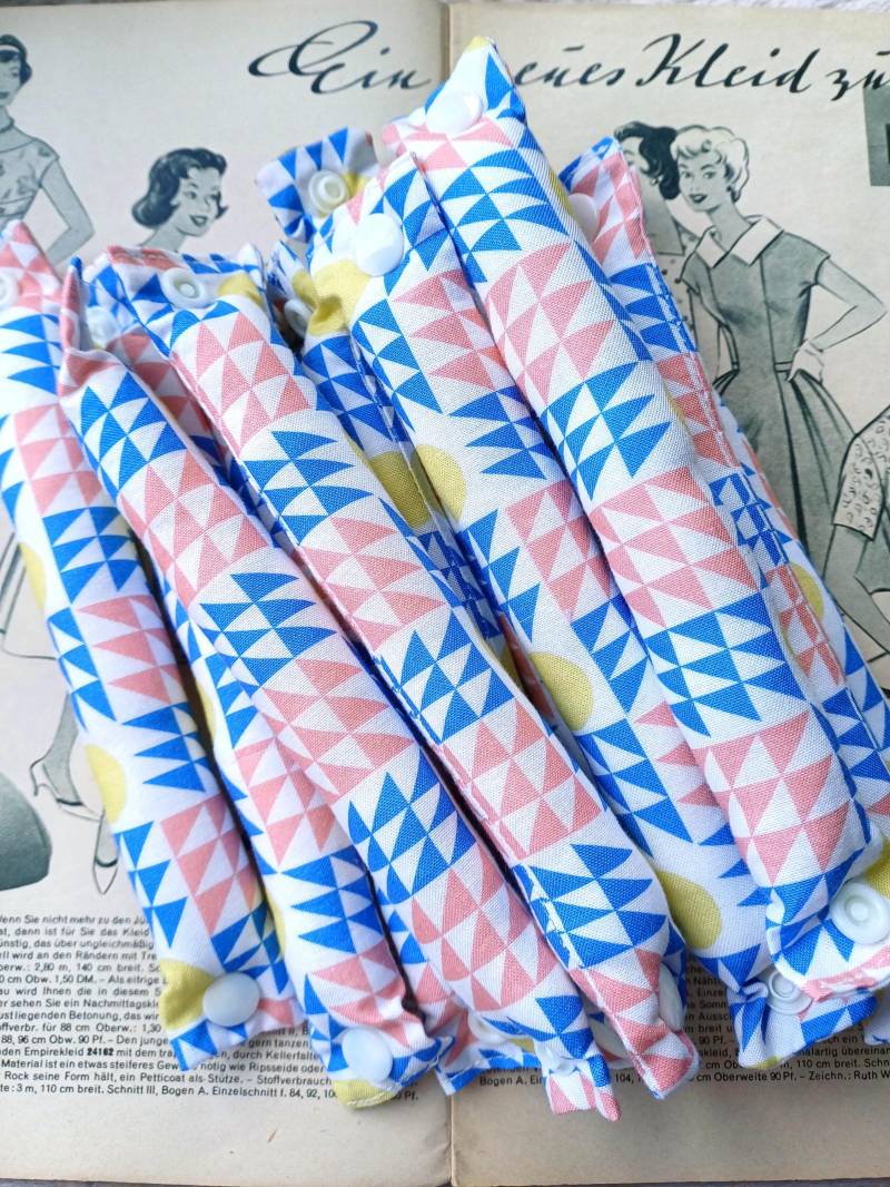 12Er Set Schlafwickler Mit Druckknopf Grafik Mid Century Design/Lockenwickler Ohne Hitze Für Die Nacht Haarwickler von Etsy - zwoelftekojelinksDE