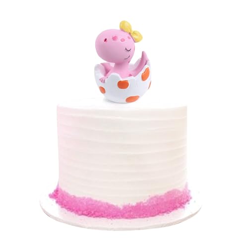 Etwgbaby Dinosaurier-Kuchenaufsätze aus Kunstharz, Rosa, Neugeborenen-Dinosaurier-Kuchendekoration, Geschlechtsoffenbarung, Dinosaurier-Cupcake-Picks für Dschungel, Safari, Dino-Thema, Babyparty von Etwgbaby