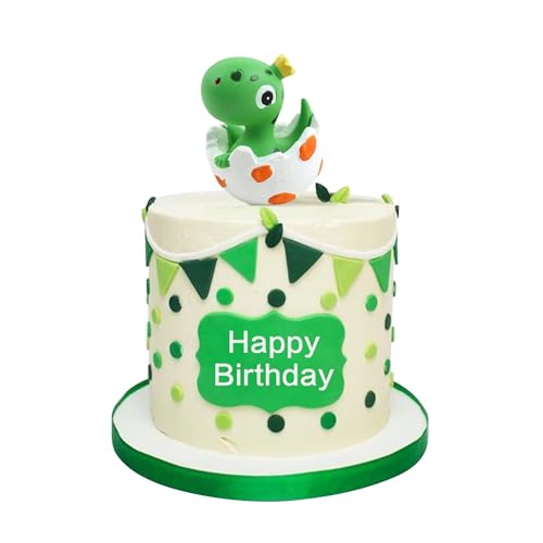 Etwgbaby Dinosaurier-Kuchenaufsätze aus Kunstharz, grün, für Neugeborene, Dinosaurier, Kuchendekoration, Geschlechtsoffenbarung, Dinosaurier, Cupcake-Picks für Dschungel, Safari, Dino-Thema, Babyparty von Etwgbaby