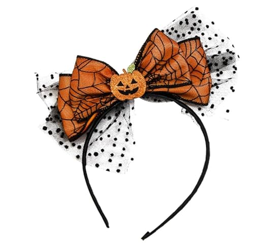 EuAcesry Halloween Kürbis Haarband, Haarreif Halloween Damen Flapper Schleife Mädchen Hut Maskerade Kopfschmuck Hochzeit Karneval Party Cosplay Kostüm Zubehör, Karneval & Fasching von EuAcesry