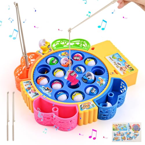 Euakee Elektrische Angelspiele, Spielzeug für Kinder von 2 3 4 Jahren, Angelspiel mit 15 Fischen, 4 Angelruten für Kinder, Montessori Musik, Lernspiel, Geschenk für Jungen Mädchen 3 4 5 6 Jahre Euakee Elektrische Angelspiele, Spielzeug für Kinder von 2 3 4 Jahren, Angelspiel mit 15 Fischen, 4 Angelruten für Kinder, Montessori Musik, Lernspiel, Geschenk für Jungen Mädchen 3 4 5 6 Jahre von Euakee
