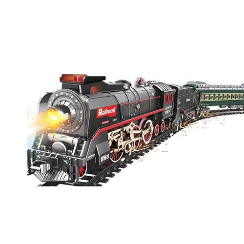 Euakee Elektrische Zug Spielzeug, Eisenbahn Kinder mit Dampf, Retro Steam Locomotive mit Schienen, Dampf, Licht & Geräuschen, für 3-8 Jahre Jungen Mädchen Dampfzug Zug Set Euakee Elektrische Zug Spielzeug, Eisenbahn Kinder mit Dampf, Retro Steam Locomotive mit Schienen, Dampf, Licht & Geräuschen, für 3-8 Jahre Jungen Mädchen Dampfzug Zug Set von Euakee