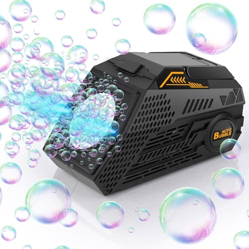 Euakee Seifenblasenmaschine Automatischer Blasenmacher 16000+ Bubbles/Min, Tragbare Blasenmaschine mit Wiederaufladbarer Akku, Elektrische Blasenspielzeug für Hochzeit/Geburtstag/Festival Party von Euakee