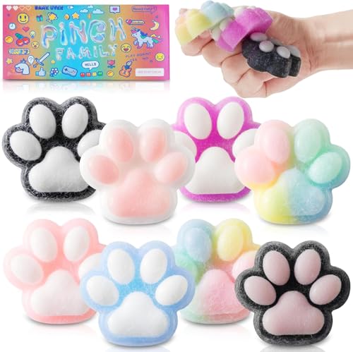 Squishy Cat Paw, Funny Stressball Squeeze Antistressball, Taba Squishy, Fufu Squishy, Squeeze Toy Squishy Pfote, Kawaii Cat Stress Ball Spielzeug, Anti Stress Ball Kinder Erwachsene (8) von Euakee