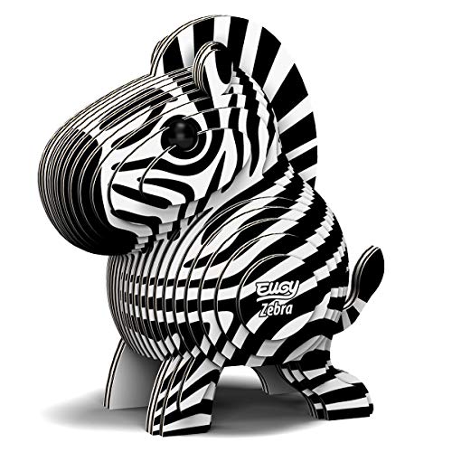 EUGY 650011 Zebra, 3D Tier-Puzzle für Kinder und Erwachsene zum Zusammenbauen, DIY Tierfigur, Bastelset ab 6 Jahren von EUGY