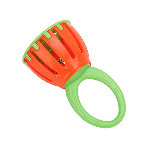 Eujgoov Cage Bell Rassel, Farbenfrohe Glocke für die Visuelle Entwicklung mit Einfacher Täglicher Reinigung, Hölzerne Rassel Crib Bell Handbell Sensory Musical Instrument für von Eujgoov