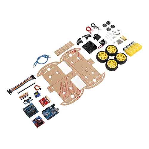 Eujgoov DIY Smart Robot Car Chassis Kit mit Schalter, Batteriefächern, Hervorragenden Komponenten, Lernspielzeug mit Geschwindigkeitskodierung von Eujgoov