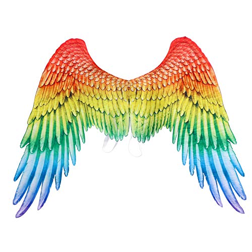 Flügel, Halloween-Kostüm, Regenbogenflügel, 105 X 75 cm, Elastische Träger für Damen und Herren, Halloween-Karneval, Cosplay-Zubehör, Karnevals-Vogelflügel, Feen-Outfit, von Eujgoov