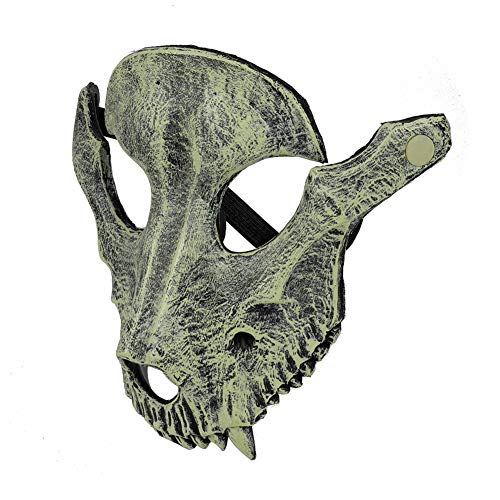 Eujgoov PU-Schaum Schafkopfmaske Halloween Schafschädel Cosplay Maske Halloween Party Horrormaske für Cosplay Party Requisiten 22 * ​​20 Cm (Green) von Eujgoov