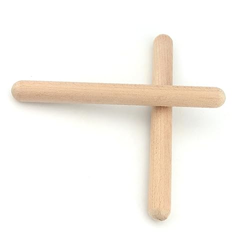 Eujgoov Pädagogische Hölzerne Rhythmus -Stick -Musikklaven für Kinder Percussion Instrument School Musikklasse (1 Paar) von Eujgoov