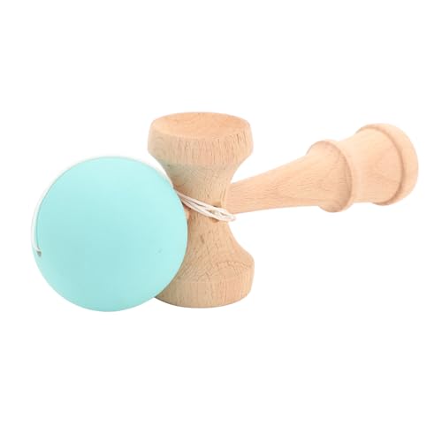 Eujgoov Premium Hölzerne Kendama Spielzeug Verbessert Handaugenkoordination mit String für Gruppenspiele Geburtstagsfeiern Abschlussfeiern Buchenholz Holz (Green) von Eujgoov