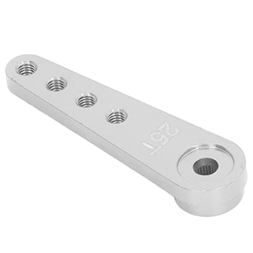 Eujgoov Servoarm 1/8 1/10 Universal-Servoarm, Lenkservoarm, Verlängerter Servoarm Aluminium-Servohorn Verlängertes 25T Einseitiges Lenkservohorn aus Aluminium (Silver) von Eujgoov