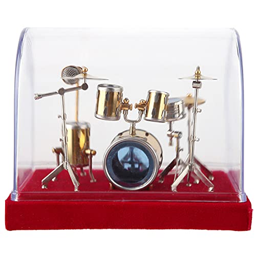 Miniatur-Musikinstrument, Miniatur-Haus-Set, Miniatur-Schlagzeug für Schreibtisch, Schlagzeug-Set, Modell-Display, Mini-Ornamente, Basteln, Heimdekoration (14cm) von Eujgoov