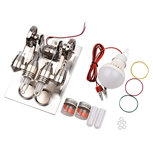 Stirling Motor Model Kit Doppelzylinder Heißluftmotor mit Schwungrad 12V Generator Bildungswissenschafthilfen für Schulbürodekoration Stirling Motor Model Kit Doppelzylinder Heißluftmotor mit Schwungrad 12V Generator Bildungswissenschafthilfen für Schulbürodekoration von Eujgoov