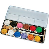 12 Schminkfarben- Schmink Palette im Metalletui, nachfüllbare Schminkbox , inklusive Profi-Pinsel 12 Schminkfarben- Schmink Palette im Metalletui, nachfüllbare Schminkbox , inklusive Profi-Pinsel von Eulenspiegel