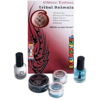 EULENSPIEGEL 730577Glitzer Tattoo-Set Tribal Animals Shining Glue, Remover, Glitzer, Schablonen EULENSPIEGEL 730577Glitzer Tattoo-Set Tribal Animals Shining Glue, Remover, Glitzer, Schablonen von Eulenspiegel