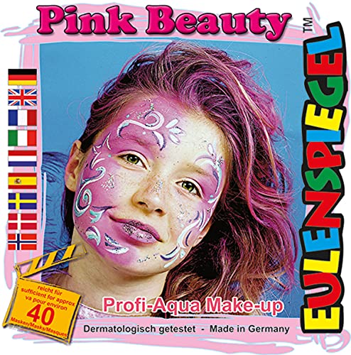 Eulenspiegel 204061 - Motiv-Set Pink Beauty, 4 Farben, 1 Pinsel, 1 Anleitung, für ca. 40 Masken, Karneval, Mottoparty von Eulenspiegel