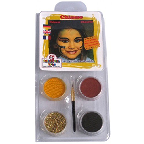 Eulenspiegel 204948 - Motiv-Set Chinese, 3 Farben, 1 Glitzer, 1 Pinsel, 1 Anleitung, für ca. 40 Masken, Schminkfarben, Karneval, Mottoparty Eulenspiegel 204948 - Motiv-Set Chinese, 3 Farben, 1 Glitzer, 1 Pinsel, 1 Anleitung, für ca. 40 Masken, Schminkfarben, Karneval, Mottoparty von Eulenspiegel
