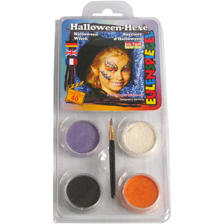 Eulenspiegel Gesichtsschminke - Motivset, Halloween-Hexe, Sortierte Farben, 1 Set von Eulenspiegel