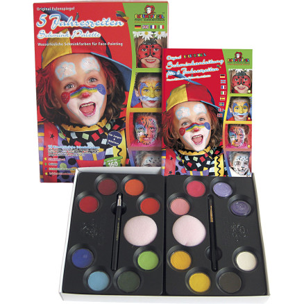 Eulenspiegel Gesichtsfarbe - Wasserschminke-Set mit Anleitung, Sortierte Farben, 1 Set von Eulenspiegel