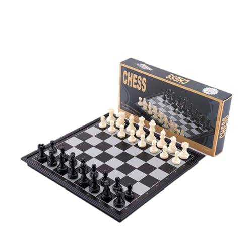 Boutique Grenzüberschreitendes Schach High-End Magnetisches Faltbares Set Imitation Holzmaserung Schwarz und Weiß Schachfiguren von Euljcysiyu