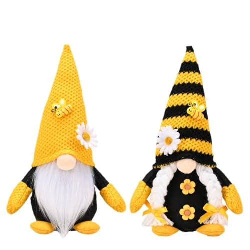 Euljcysiyu 2 Grenzüberschreitende Bienenpuppen Kinder Urlaub Dekoration Ornamente Süße Sonnenblume Zwerg Goblin Herbst Puppe von Euljcysiyu