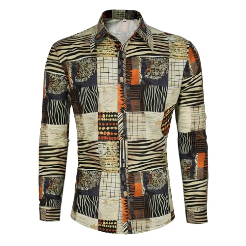 Eunchaes Herren 70er Jahre Disco Hemd Paisley 1970er Jahre Casual Top Retro Floral Langarm Button Up Vintage Party Kostüme Hemd, Z3737bg, L Eunchaes Herren 70er Jahre Disco Hemd Paisley 1970er Jahre Casual Top Retro Floral Langarm Button Up Vintage Party Kostüme Hemd, Z3737bg, L von Eunchaes