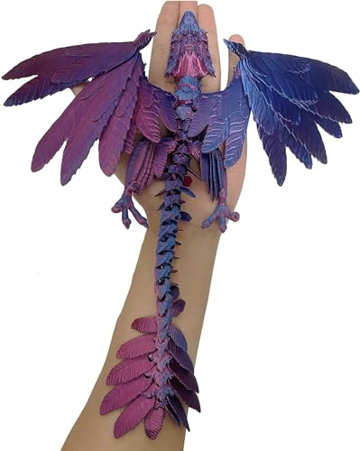Eunmsi 3D-Gedruckter Kristall-Drache mit Flügeln, Flexibler 3D-Druck-Drache, Umweltfreundlicher Dekodrache, Home-Dekoration für Erwachsene und Kinder (Purple&Blue) von Eunmsi