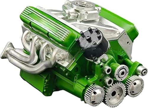 Cison V8 Engine Kit Gas, Gasoline Ohv V8 Small-Block Engine Model Kits,Mini V8 Engine Kit That Runs, Build Your Own Stem Car V8 Model Engine Kit for Adults, 4-Stroke 44cc Water-Cooled 1/6 (Green) von Eunmsi