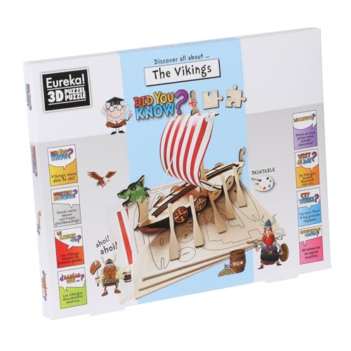 3D-Puzzle aus Holz – Entdecken Sie Alles über die Wikinger – Lernmodell aus Holz – einfache Montage – ab 8 Jahren 3D-Puzzle aus Holz – Entdecken Sie Alles über die Wikinger – Lernmodell aus Holz – einfache Montage – ab 8 Jahren von Eureka 3D