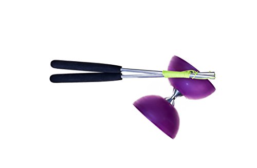 Eureka 515705 Acrobat 105 Gummi Diabolo mit Aluminium Hand Sticks, Violett von Fehn