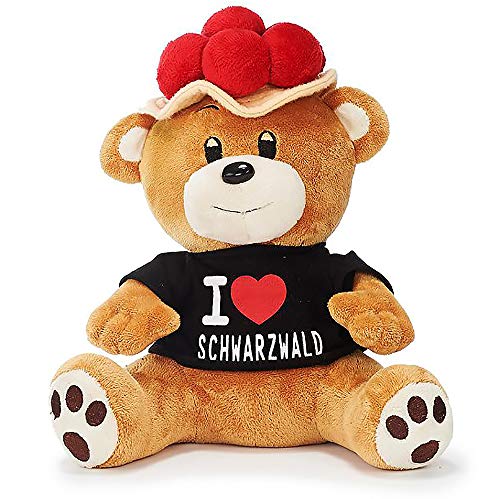 Euro Souvenirs Kuscheltier Bär aus Plüsch | Plüschbär in verschiedenen Motiven | weiches Stofftier | Feuerwehrmann Polizist Arzt (Bär Schwarzwald) von Guoml