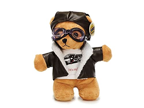 Euro Souvenirs Teddybär mit Pilotenoutfit, Pilotbär aus Plüsch, Kuschelbär, ca. 24x12x24 cm, braun von Guoml