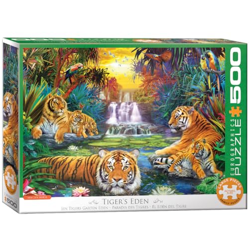 EuroGraphics 6500-5457 Puzzle Tigers Eden, 500 Teile, Mehrfarbig von EuroGraphics