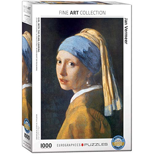 EuroGraphics 6000-5158 Girl with the Pearl Earring by Jan Vermeer de Delft Puzzle, Mehrfarbig, 48 x 68 cm, Erdbraun und Creme von EuroGraphics