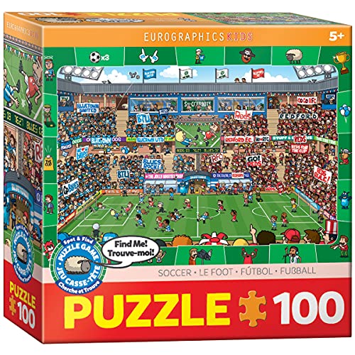 EuroGraphics Soccer Spot & Find 100 Piece Puzzle, Braun, Grün Oder Weiß von EuroGraphics