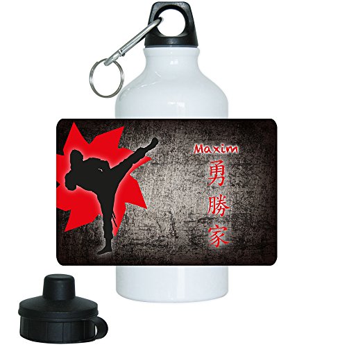 Eurofoto Trinkflasche mit Namen Maxim und schönem Ninja-Motiv für Jungs, aus Aluminium Eurofoto Trinkflasche mit Namen Maxim und schönem Ninja-Motiv für Jungs, aus Aluminium von Eurofoto