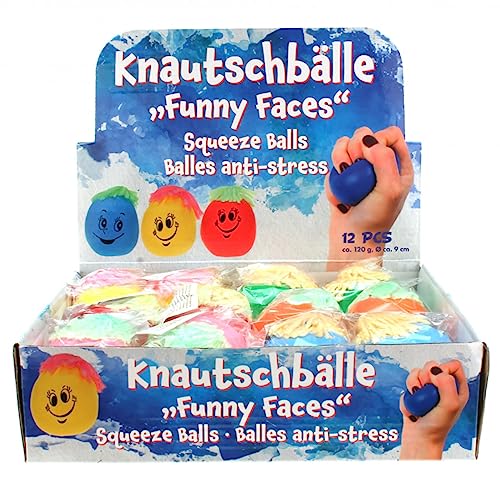 6 x XXL Wutball Knetball Knautschball Antistressball Ball Lachgesicht Funny Face Spielzeug Tombola Giveaway Kindergeburtstag von Eurofuchs24