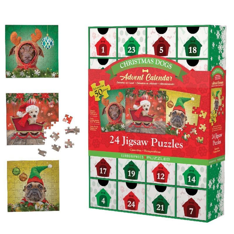 Christmas Dogs - Puzzle Adventskalender - 1200 Teile Christmas Dogs von Eurographics