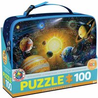 Eurographics 9100-5486 - Lunchbox, Brotdose mit Puzzle 100 Teile, Motiv: Solar System, Sonnensystem, ca. 27x21x7cm von Eurographics