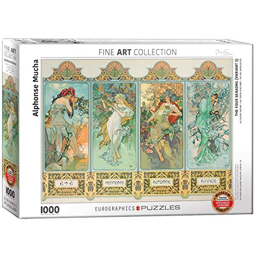 EuroGraphics 6000-0824 "Alphonse Maria Mucha Vier Jahreszeiten Puzzle (1000, Mehrfarbig) von EuroGraphics