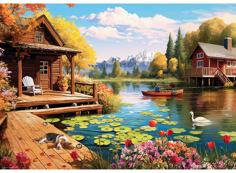 Eurographics Connecting Pieces - Lake Cottage 24 Teile Puzzle Eurographics-6724-6016 von Eurographics