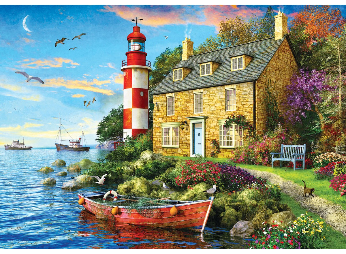Eurographics Connecting Pieces - The Cottage Lighthouse 104 Teile Puzzle Eurographics-6704-6024 von Eurographics