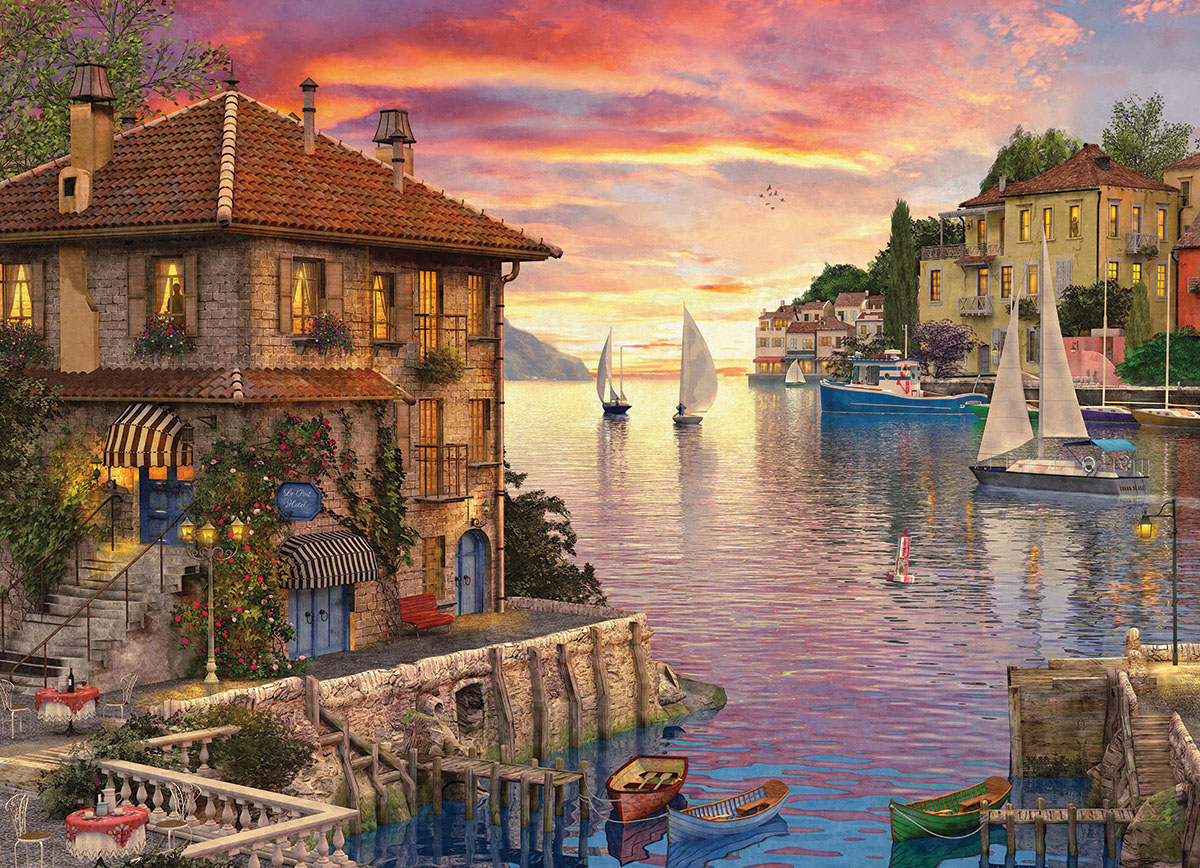 Eurographics Dominic Davison - Mediterranean Harbor 1000 Teile Puzzle Eurographics-6000-0962 von Eurographics