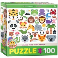 Eurographics 6100-5395 - Emojipuzzle-Wildtiere, Puzzle, 100 Teile von Eurographics