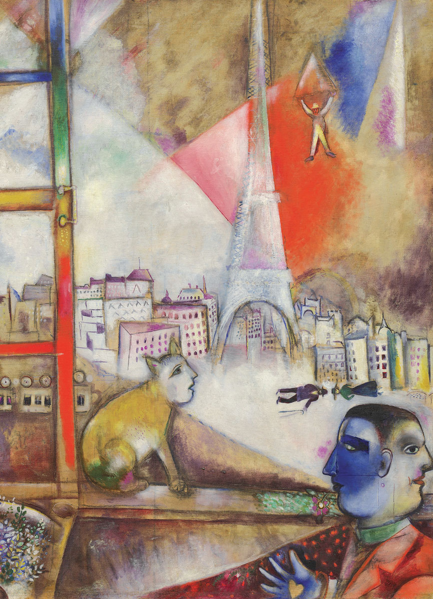 Eurographics Marc Chagall - Paris aus dem Fenster (Detail) 1000 Teile Puzzle Eurographics-6000-0853 von Eurographics