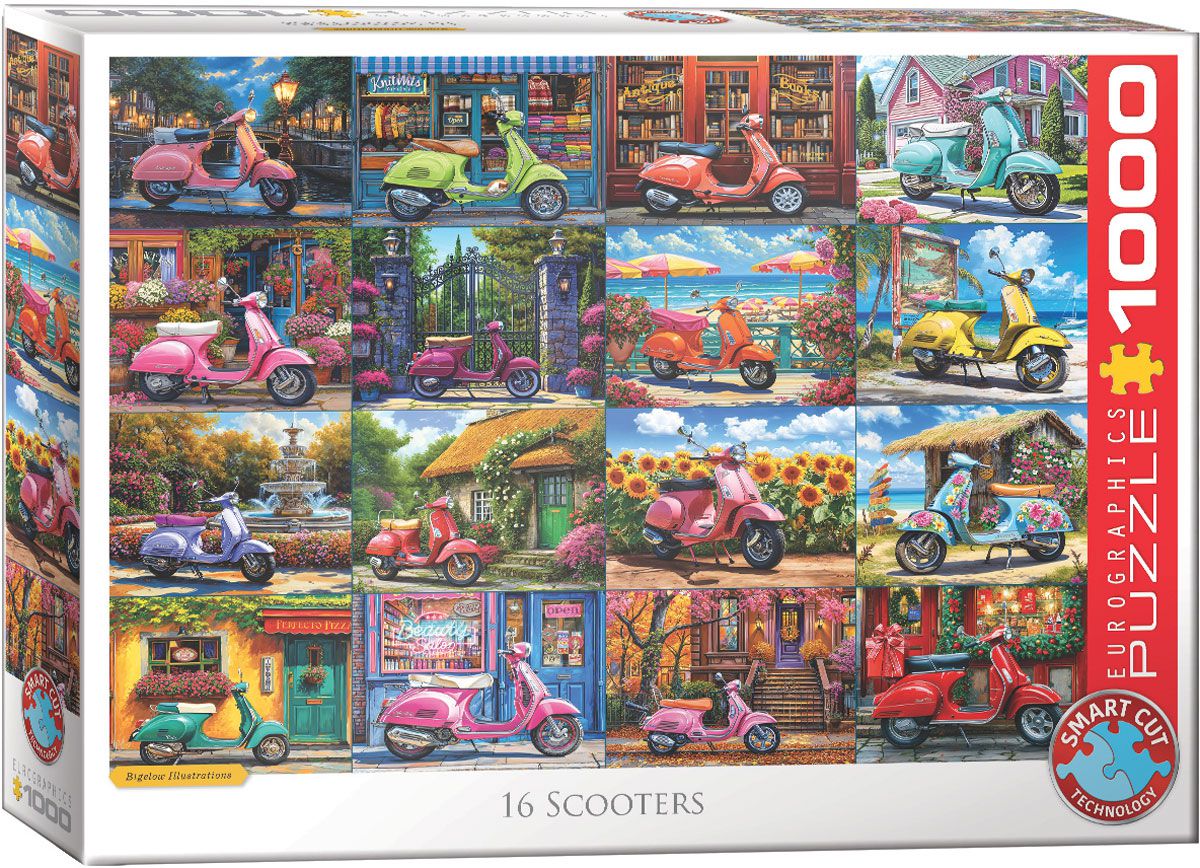 Eurographics Puzzle 1000 Teile - 16 Scooters - von Eurographics