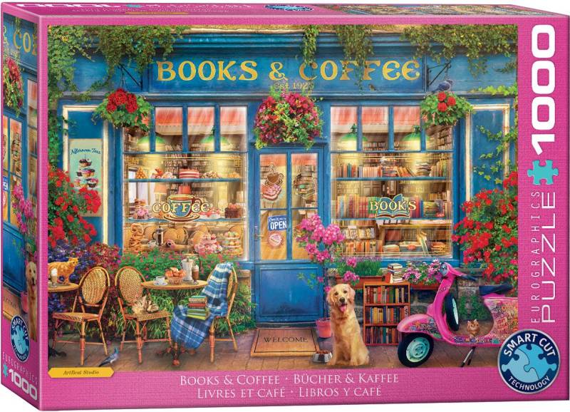 Eurographics Puzzle 1000 Teile - Books & Coffee - von Eurographics